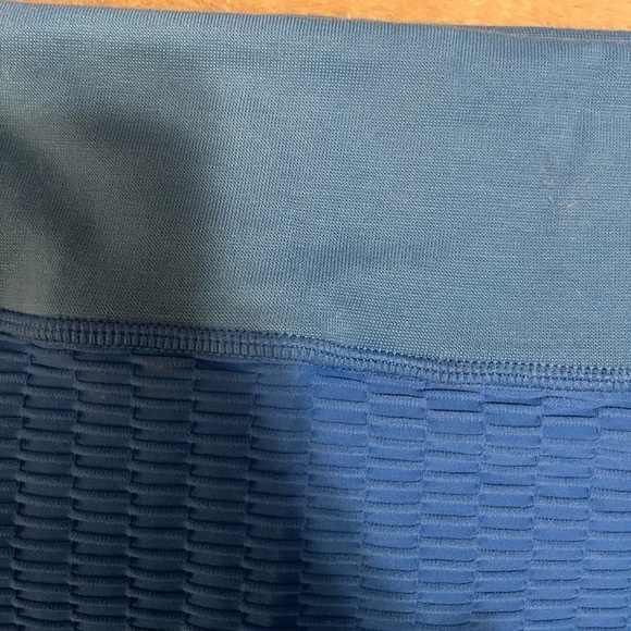 Pink Lily Scrunch Honeycomb Ruched Anti-Cellulite Blue Leggings - Picture 5 of 6